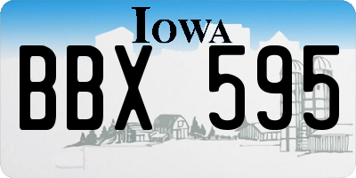 IA license plate BBX595
