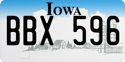 IA license plate BBX596