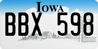 IA license plate BBX598