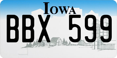 IA license plate BBX599