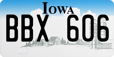 IA license plate BBX606