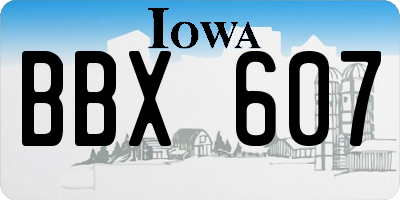 IA license plate BBX607
