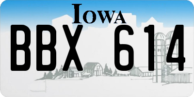 IA license plate BBX614