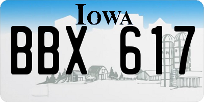 IA license plate BBX617