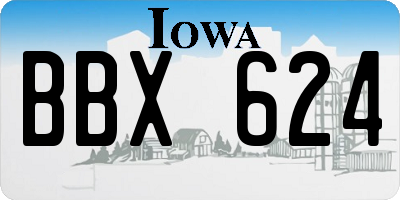 IA license plate BBX624