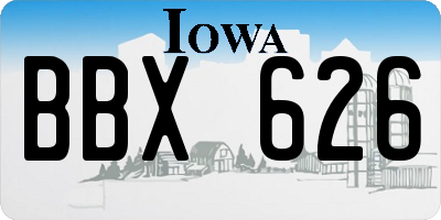 IA license plate BBX626