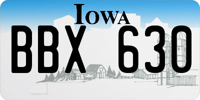 IA license plate BBX630