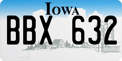 IA license plate BBX632