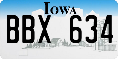 IA license plate BBX634