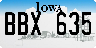 IA license plate BBX635