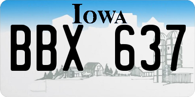 IA license plate BBX637