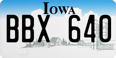 IA license plate BBX640