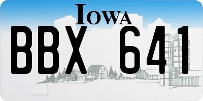 IA license plate BBX641