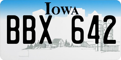 IA license plate BBX642