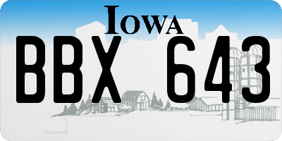 IA license plate BBX643