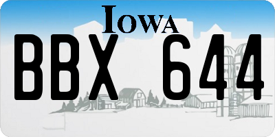 IA license plate BBX644
