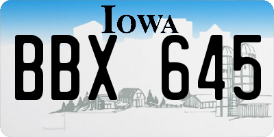 IA license plate BBX645