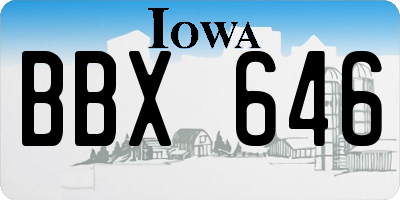 IA license plate BBX646