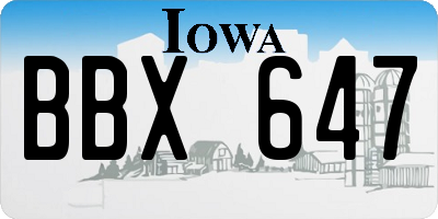 IA license plate BBX647