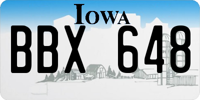 IA license plate BBX648