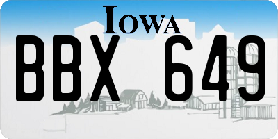 IA license plate BBX649