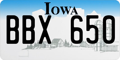 IA license plate BBX650