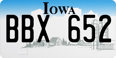 IA license plate BBX652
