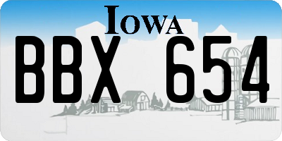 IA license plate BBX654