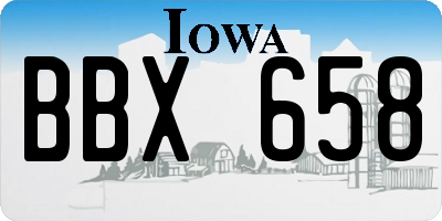 IA license plate BBX658