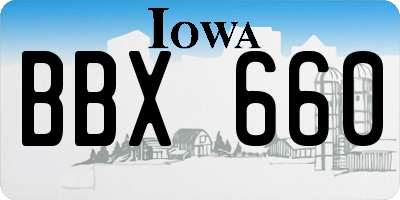 IA license plate BBX660