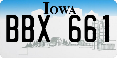 IA license plate BBX661