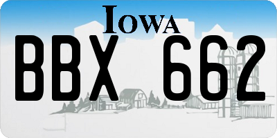 IA license plate BBX662