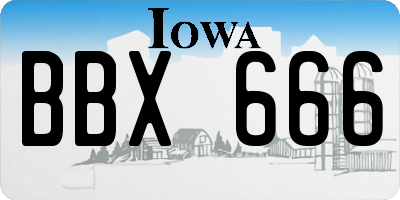IA license plate BBX666