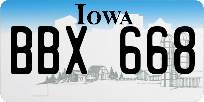 IA license plate BBX668