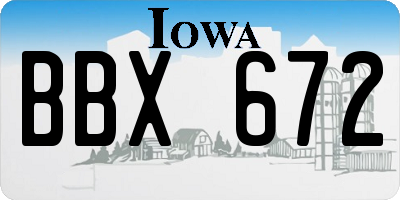 IA license plate BBX672