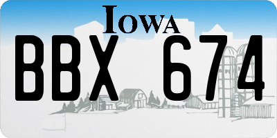 IA license plate BBX674
