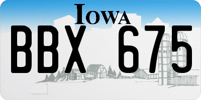 IA license plate BBX675
