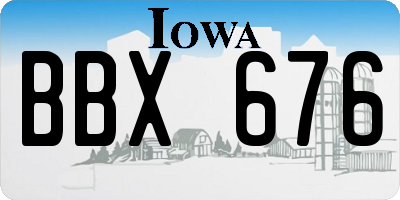 IA license plate BBX676