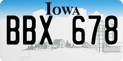 IA license plate BBX678