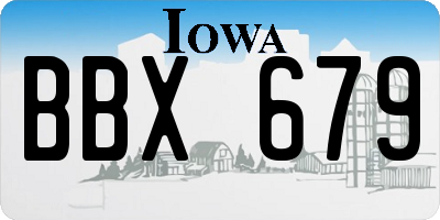 IA license plate BBX679