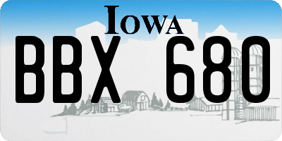 IA license plate BBX680