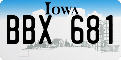 IA license plate BBX681