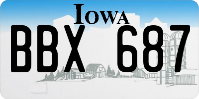 IA license plate BBX687