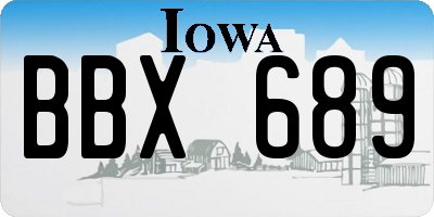 IA license plate BBX689