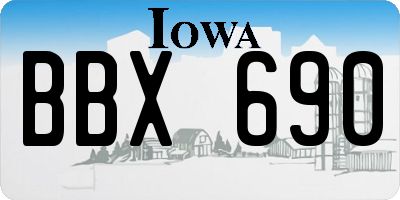IA license plate BBX690