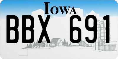 IA license plate BBX691