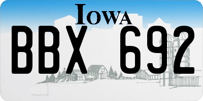 IA license plate BBX692