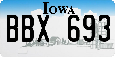 IA license plate BBX693