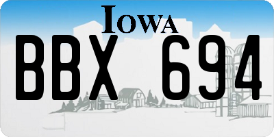 IA license plate BBX694