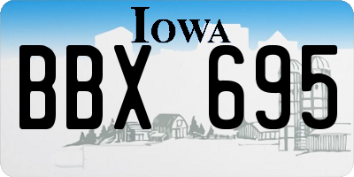IA license plate BBX695